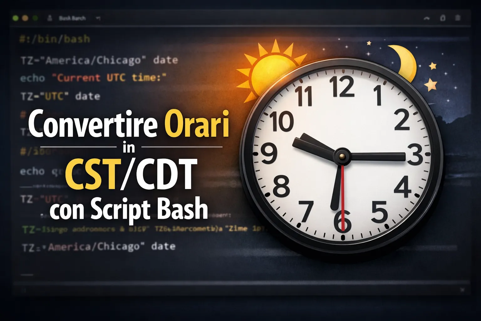 Conversione ora in CST con bash script